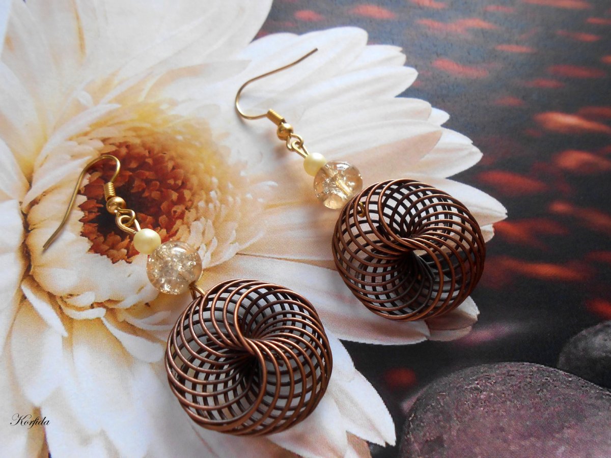 Náušnice spirálky barvy měděné (150/17)