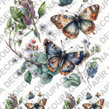 Soft papír A4 pro tvoření - Motýli s květinami - KBS851