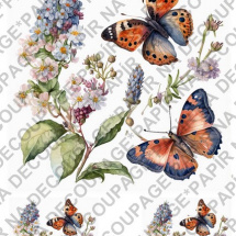 Soft papír A4 pro tvoření - Motýli s květinami - KBS856