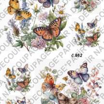 Soft papír A4 pro tvoření - Motýli s květinami - KBS862