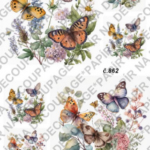 Soft papír A4 pro tvoření - Motýli s květinami - KBS861