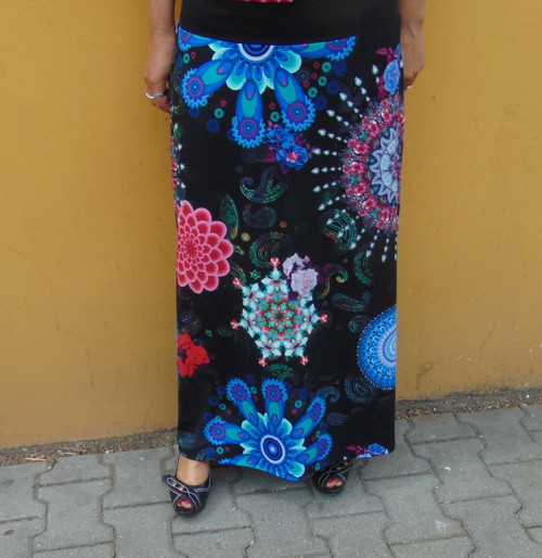 Dlouhá sukně mandaly s růží S - XXL