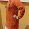 Dlouhá mikina s kapucí - barva oranžový melír S - XXXL