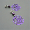 Květinové kruhy fialové - lehoučké klipsy