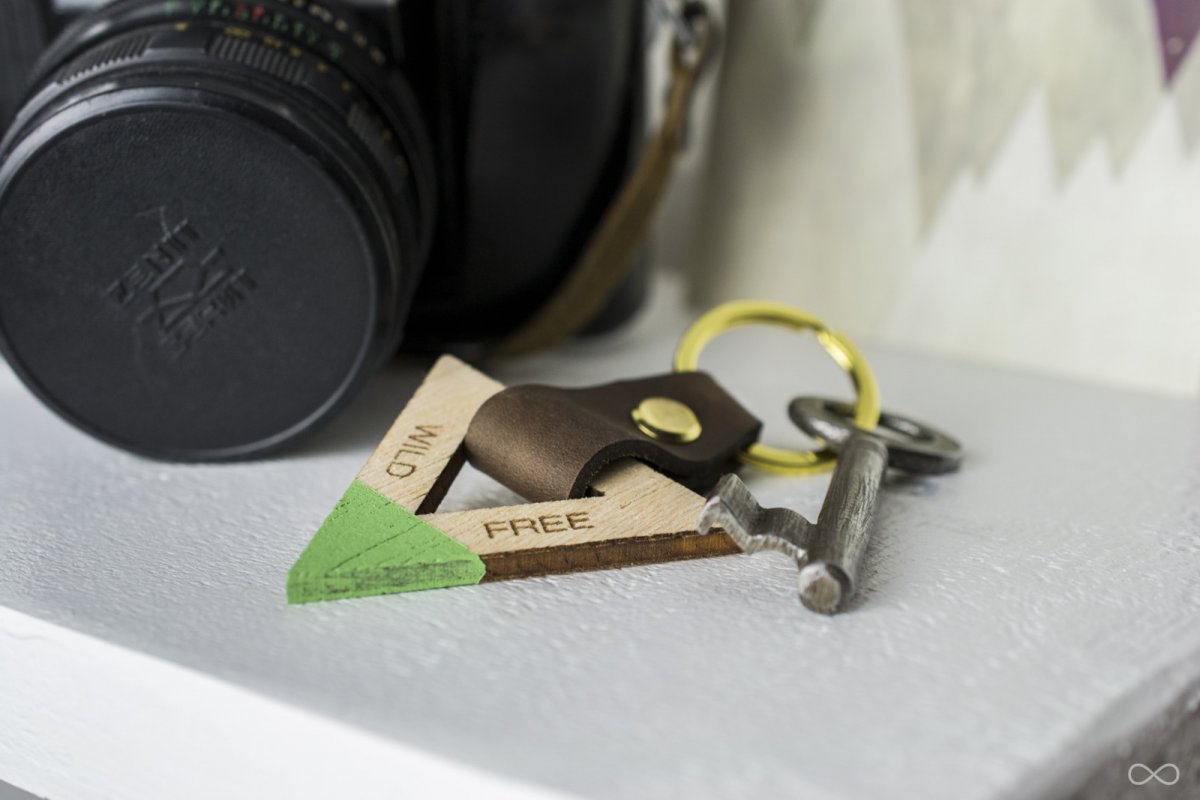 Dřevěná klíčenka TRIANGLE *WILD zelená*