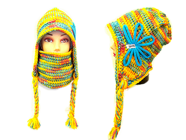 SOUPRAVA UŠANKY A NÁKRČNÍKU S APLIKACÍ- MERINO