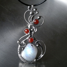 Náhrdelník Elune (měsíční kámen + achát)