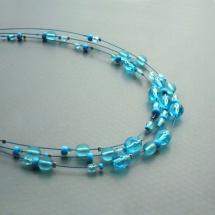 Azurový třířadý náhrdelník 