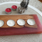 Dřevěný svícen s pryskyřicí