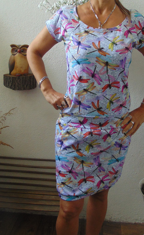 Šaty - barevné vážky (bavlna)