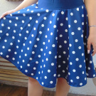 Kolová sukně puntík na modré (UNI)