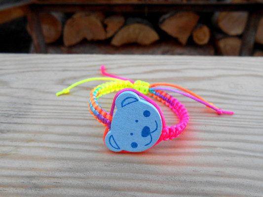 Náramek duhový s medvídkem (16/18)