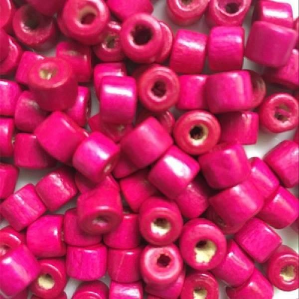 Korálky dřevěné 6x7 mm mm - sada 100 ks