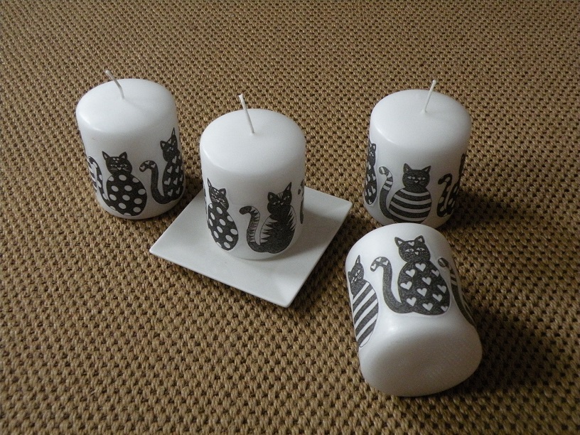 Svíčka s kočičkami