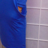 Šaty s kapsami - barva modrá S - XXXL