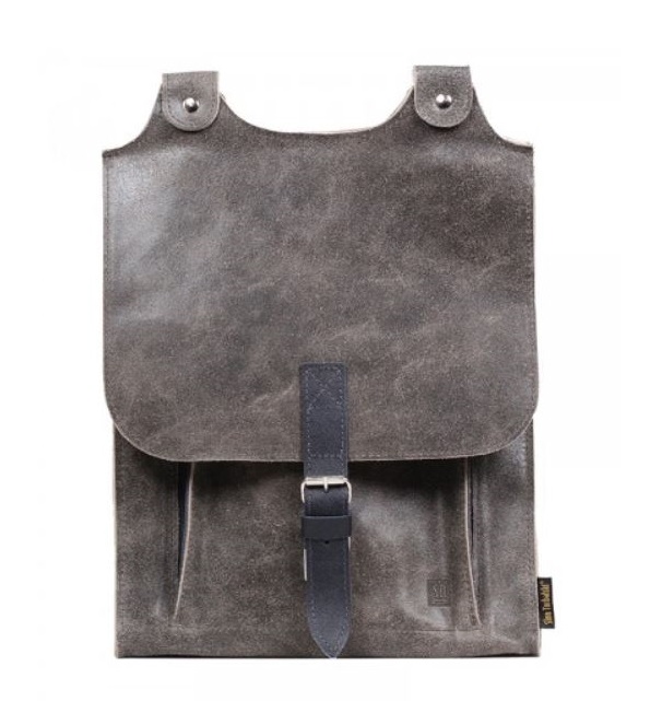 Kožený batoh šedý