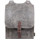 Kožený batoh šedý s hnědým řemínkem 