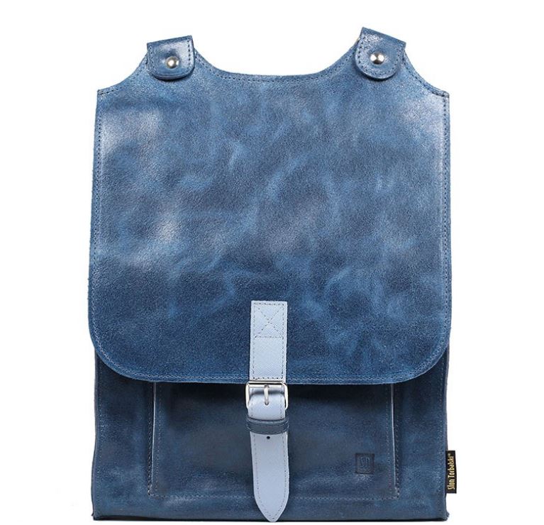 Kožený batoh modrý 