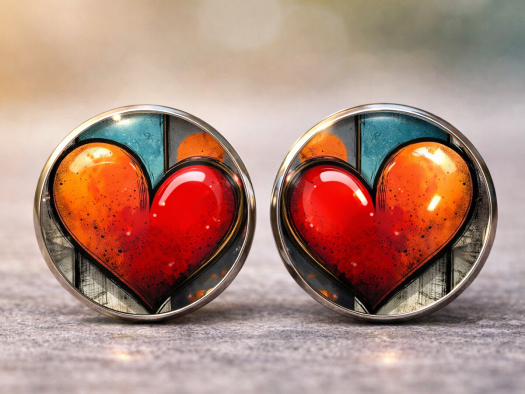 Náušnice a přívěsek Keramické srdce