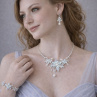 Svatební  křišťálový set  – náhrdelník, náušnice a hřebínek do vlasů