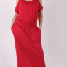 Červené šaty s volnými rameny