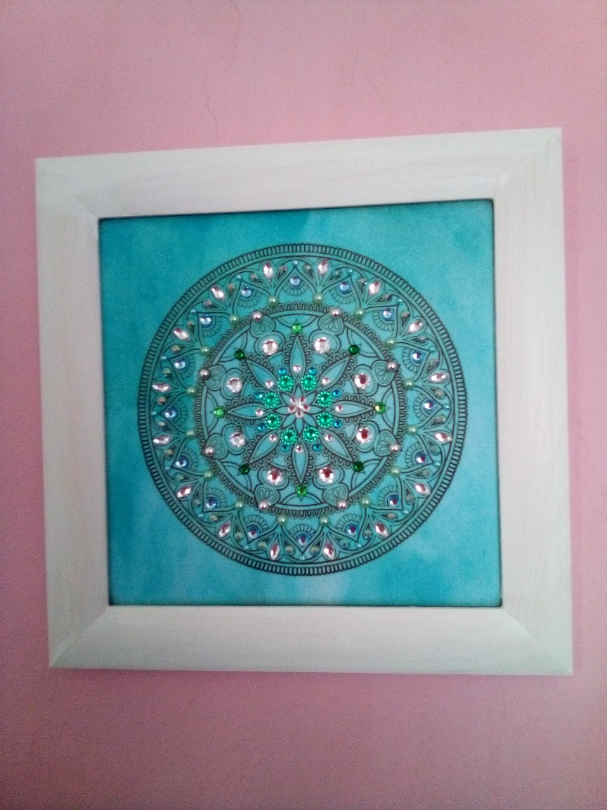 Korálková mandala -zelená