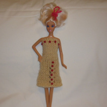 Barbie - šatičky béžové s korálky (20_21)