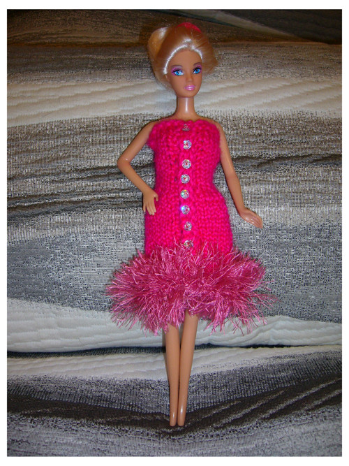 Barbie - sytě růžové šatičky s flitry (20_5)