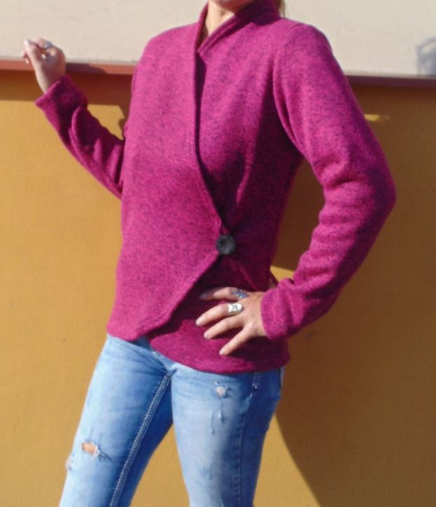 Svetřík zavinovací - barva ostružinová S - XXXL