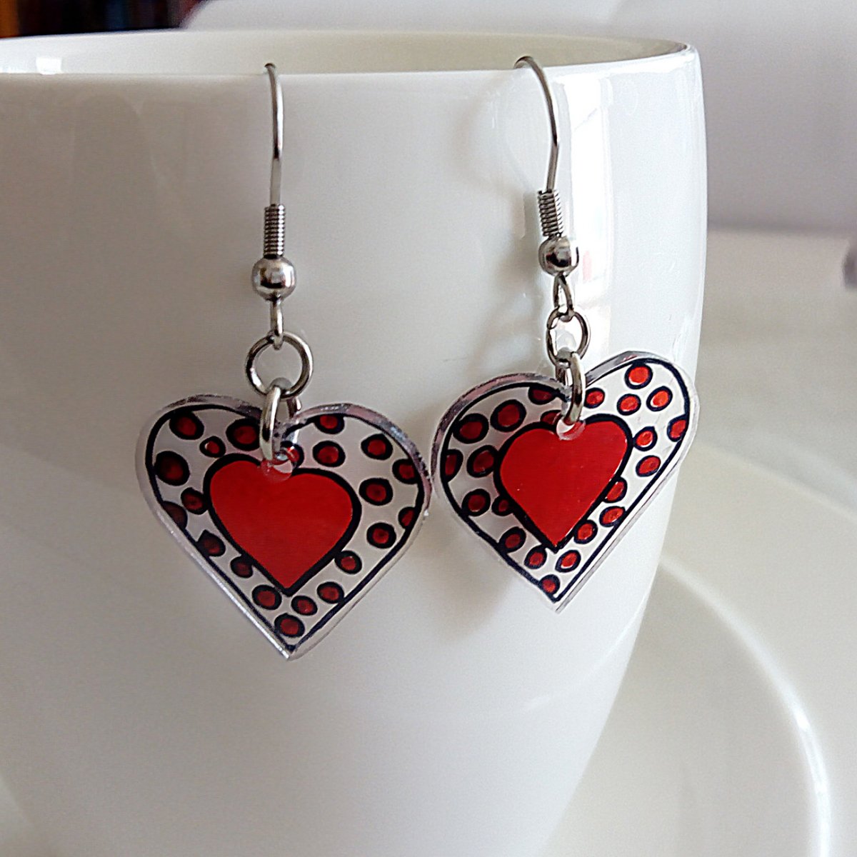 náušnice Srdíčka 1, nerez
