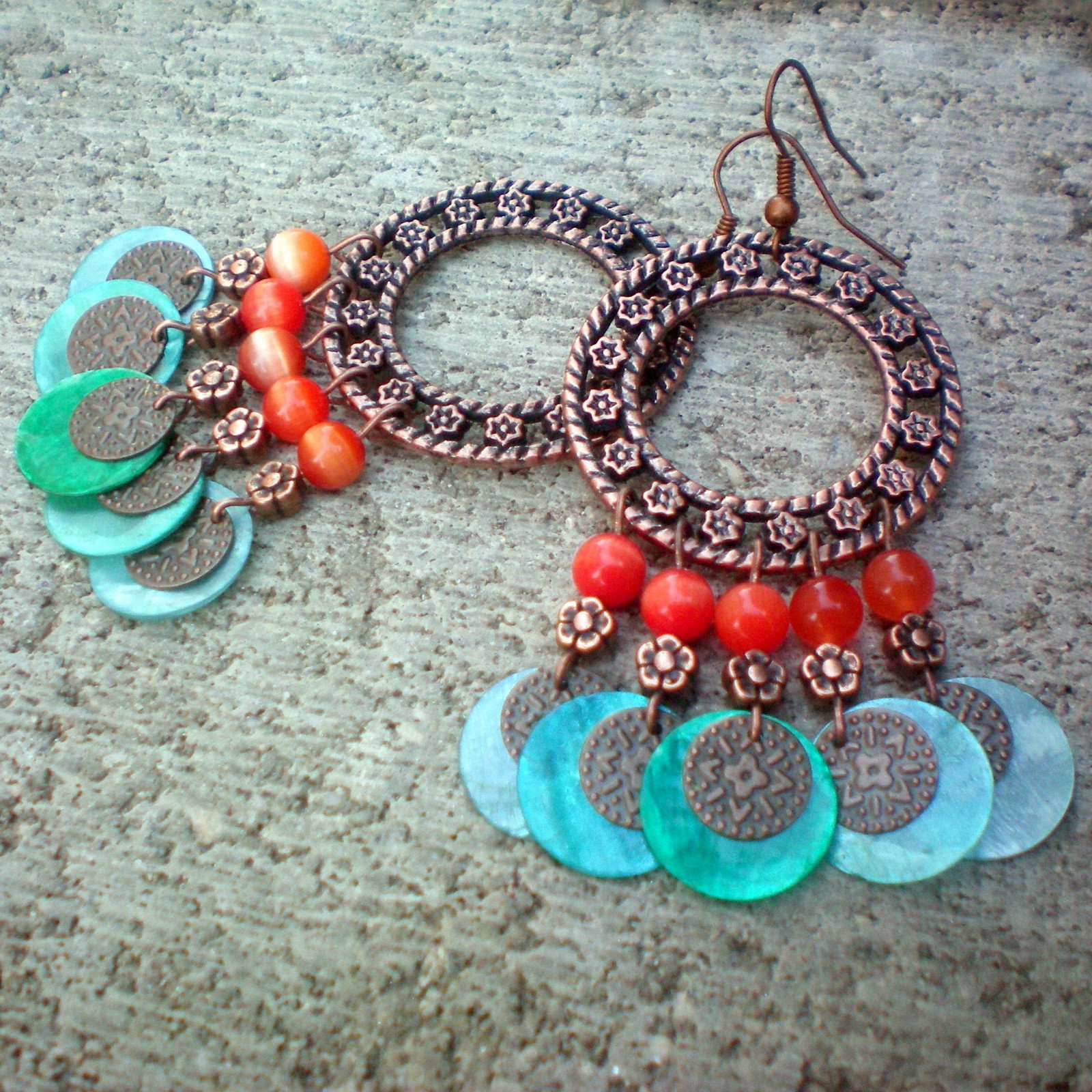 Divoká měď - náušnice