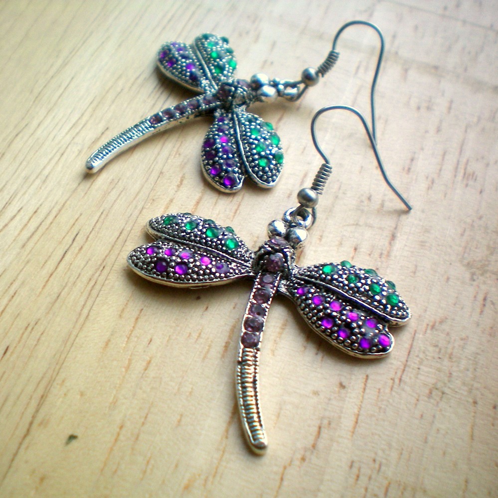 Luxusní vážky -  náušnice