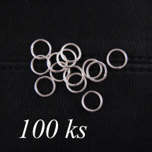 Jednoduchý spojovací kroužek, stříbrná barva 5mm 100ks (10 1005)