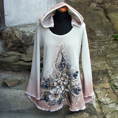 Tunika malovaná kapucatá