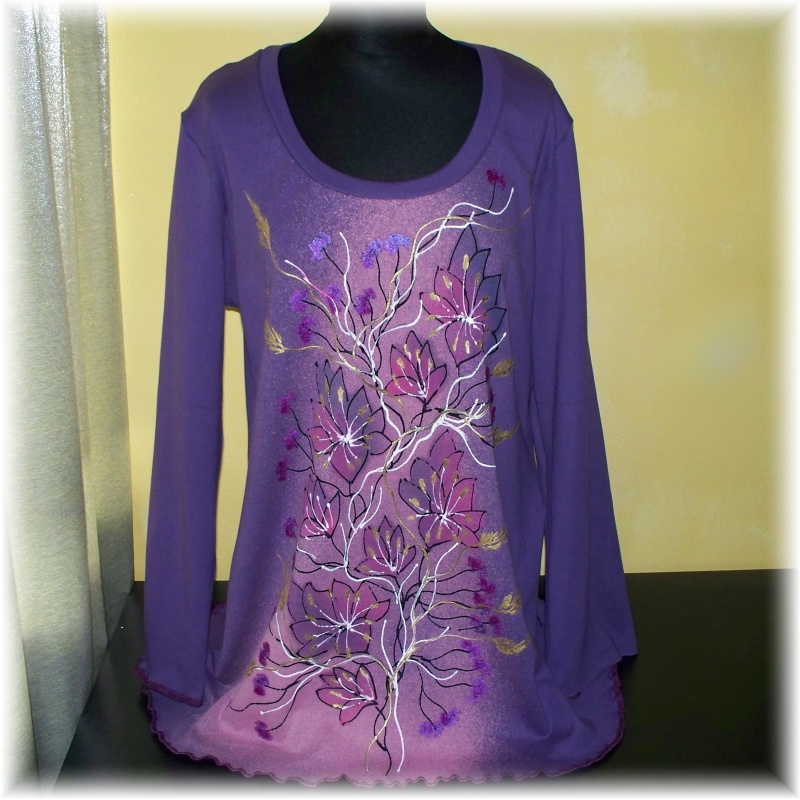 Tunika malovaná,fialová
