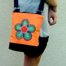 Malá kabelka - Jedna květina v oranžové