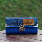 Peněženka Denim modrá, 18 karet, prostorná