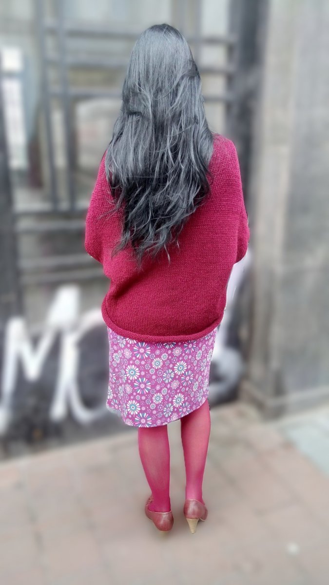 Pletená vesta - barva vínová