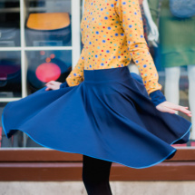 Půlkolová sukně - barva tmavě modrá (bavlna)