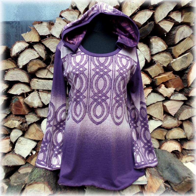 Tunika,široké rukávy,skřítkovská kapuce,L,XL