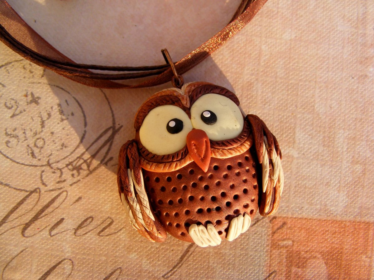 Fimo náhrdelník - sovička