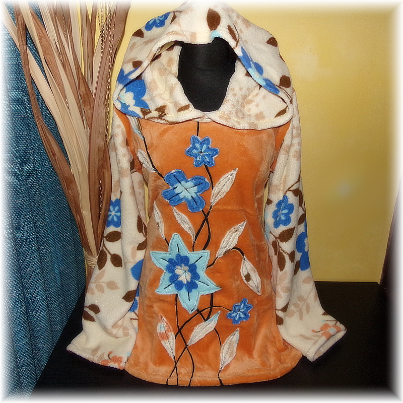 VÁNOČNÍ AKCE-Mikina teplá,aplikace,coral fleece-XL,XXL