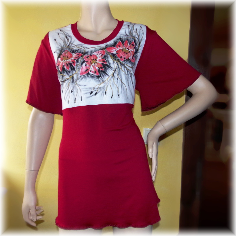 Triko malované,prodloužené