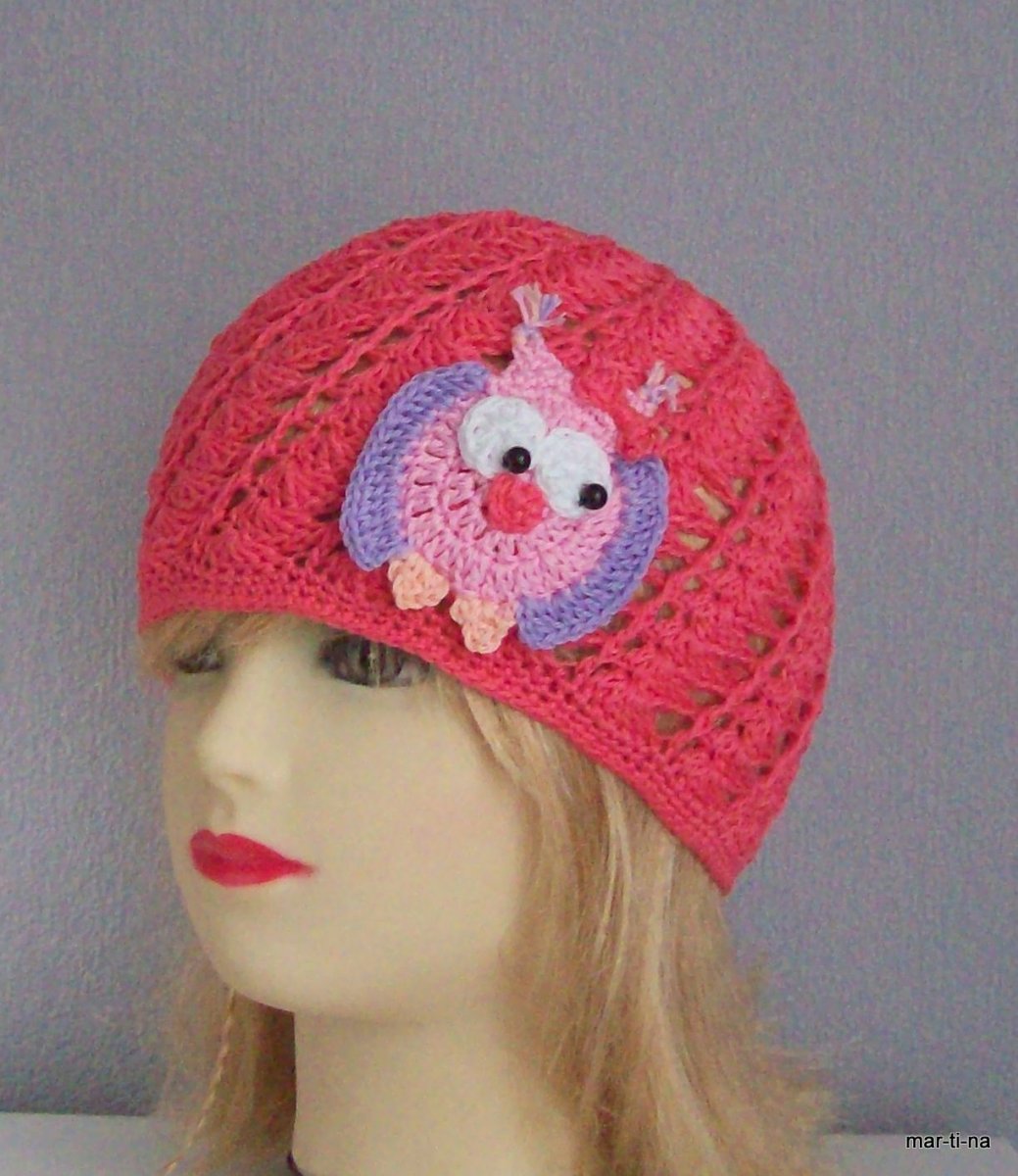 Jahodově růžová se sovičkou