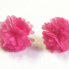 Růžové květinové náušnice