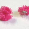 Růžové květinové náušnice