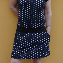 Šaty - černobílý puntík (bavlna)