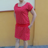 Šaty červenobílý puntík S -  XXL