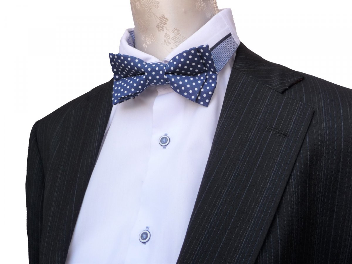 Pánský Motýlek Classic modrý tečkovaný