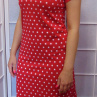 Šaty - puntíky na červené (bavlna)